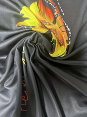 Sunflower & Butterfly Print Tee & Biker Shorts Lounge Set
