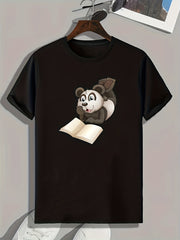 Panda Reading Books Print Men's Sports T-shirt
