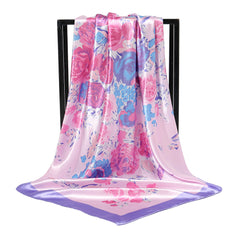 Women's Square Scarf Print Bandana Silk Neck Scarf Head Wraps Shawl