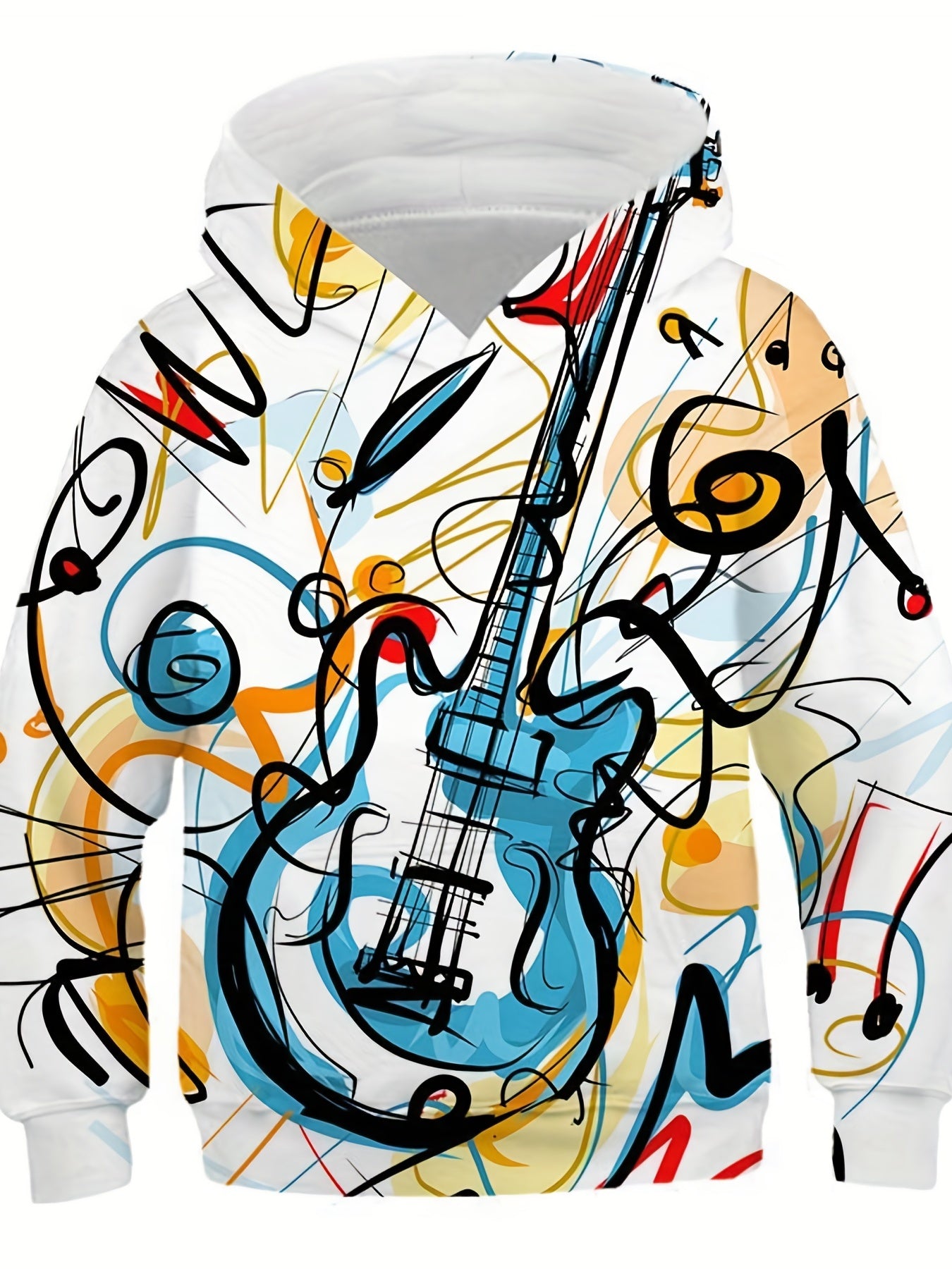 Musical Note Print Stylish Sweatshirt Hoodie Boys Girls Top 4-14 Years