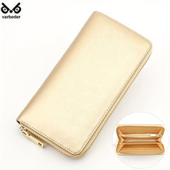 VARBEDER Long Wallet Zip Closure Wrist Strap Pockets Casual Style Envelope