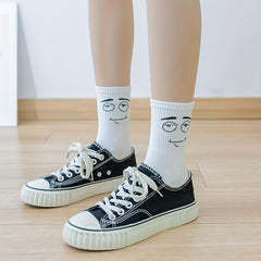 Expression Print Crew & Funny Mid Tube Socks Women's Stockings