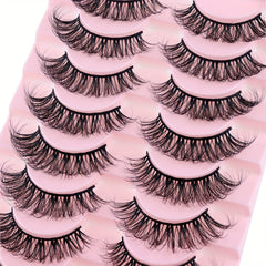 10 Pairs Dramatic Long False Eyelashes Natural Reusable Extensions