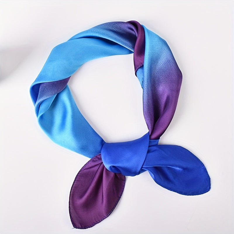 Tie Dye Gradient Bandana Vintage Square Scarf Satin Neckerchief Silk