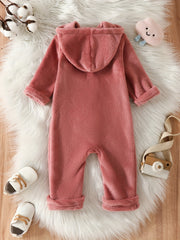 Baby Hooded Flannel Warm Jumpsuit