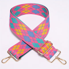 Colorful Geometric Pattern Bag Strap Lightweight Adjustable Travel Accessories