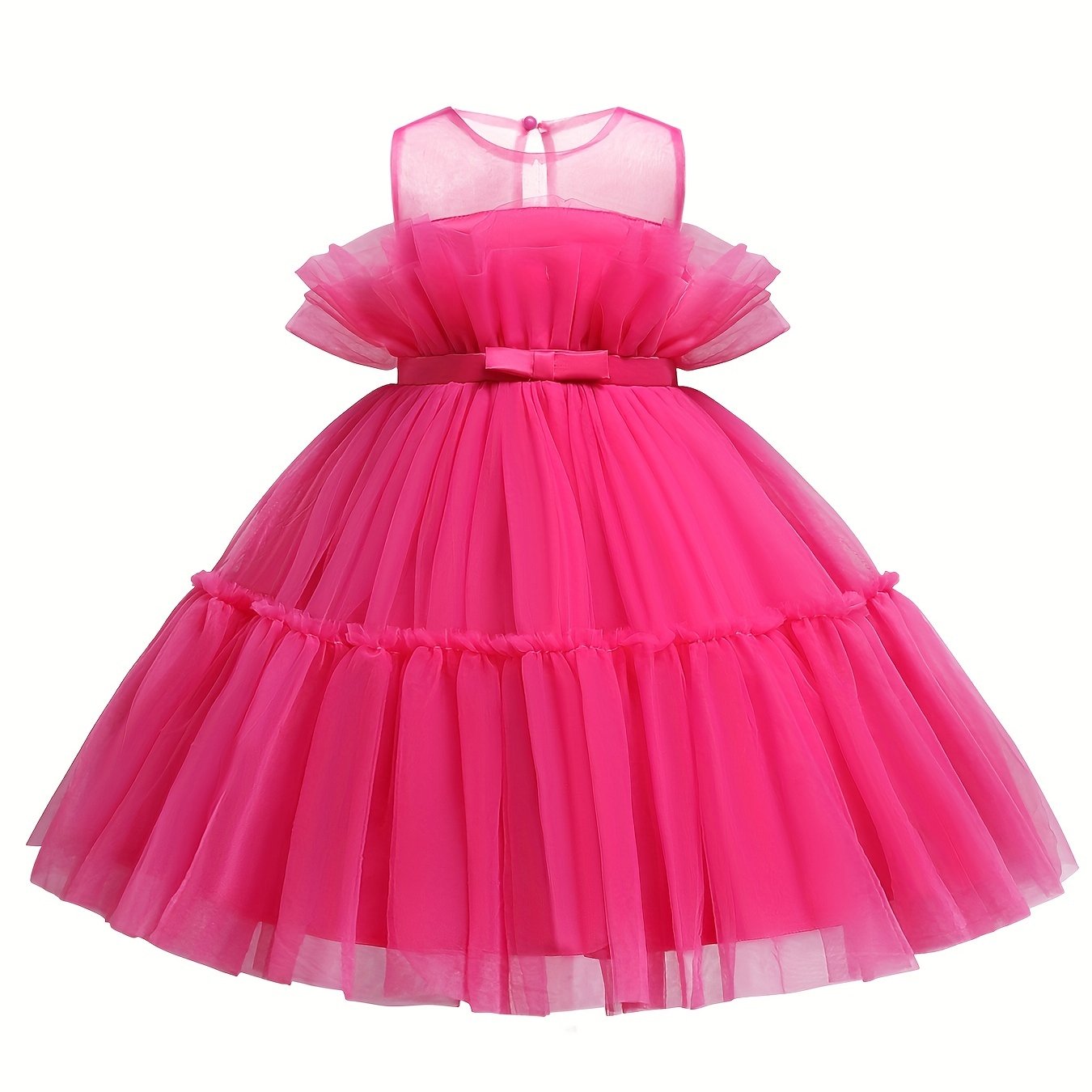 Toddler Girls Princess Dress with Hot Mesh Girls Holiday Dress