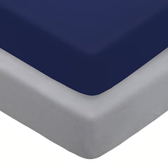 Navy Fitted Crib Sheet for Kids, Soft Polyester Mattress Protector