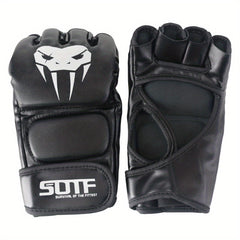 Adult Half Finger Boxing Gloves for Sanda and Pu - Protective Training Gear