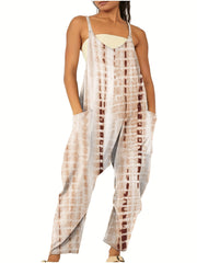Women's Plus Floral Print V Neck Cami Jumpsuit