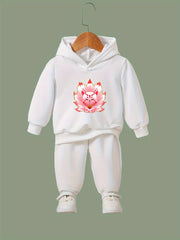 Fox Fairy Print 2pcs Girls Outfits For Sports Spring Fall Outdoor Gift