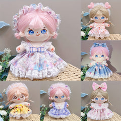 7.87in Doll Clothes Dress Headwear 2pcs Set Doll Accessories Girls Birthday