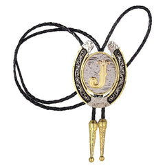 Round Natural J Bolo Tie Western Cowboy Shirt Accessory