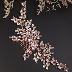 Vintage Rhinestones Hair Comb Shinny Pearl Crystal Bridal Headpiece