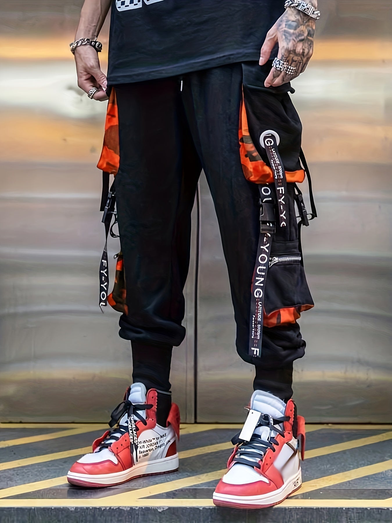 Halloween Men's Cargo Jogger Pants Hip Hop Style