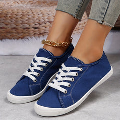 Women's Canvas Lace Up Casual Shoes Lightweight & Comfortable