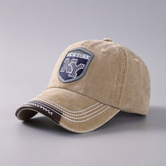 Unisex Sunshade Denim Baseball Cap with Letter Embroidery