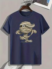 Halloween Mummy Pattern Print Men's Comfy Sports T shirt