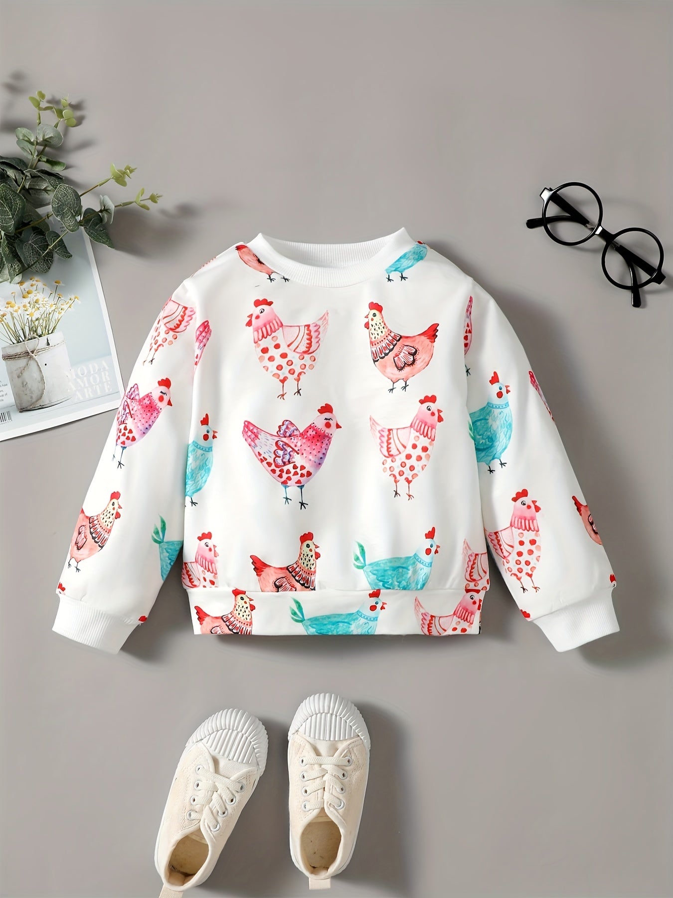 Cartoon Animal Print Kids Sweatshirt Baby Boys Pullover Top