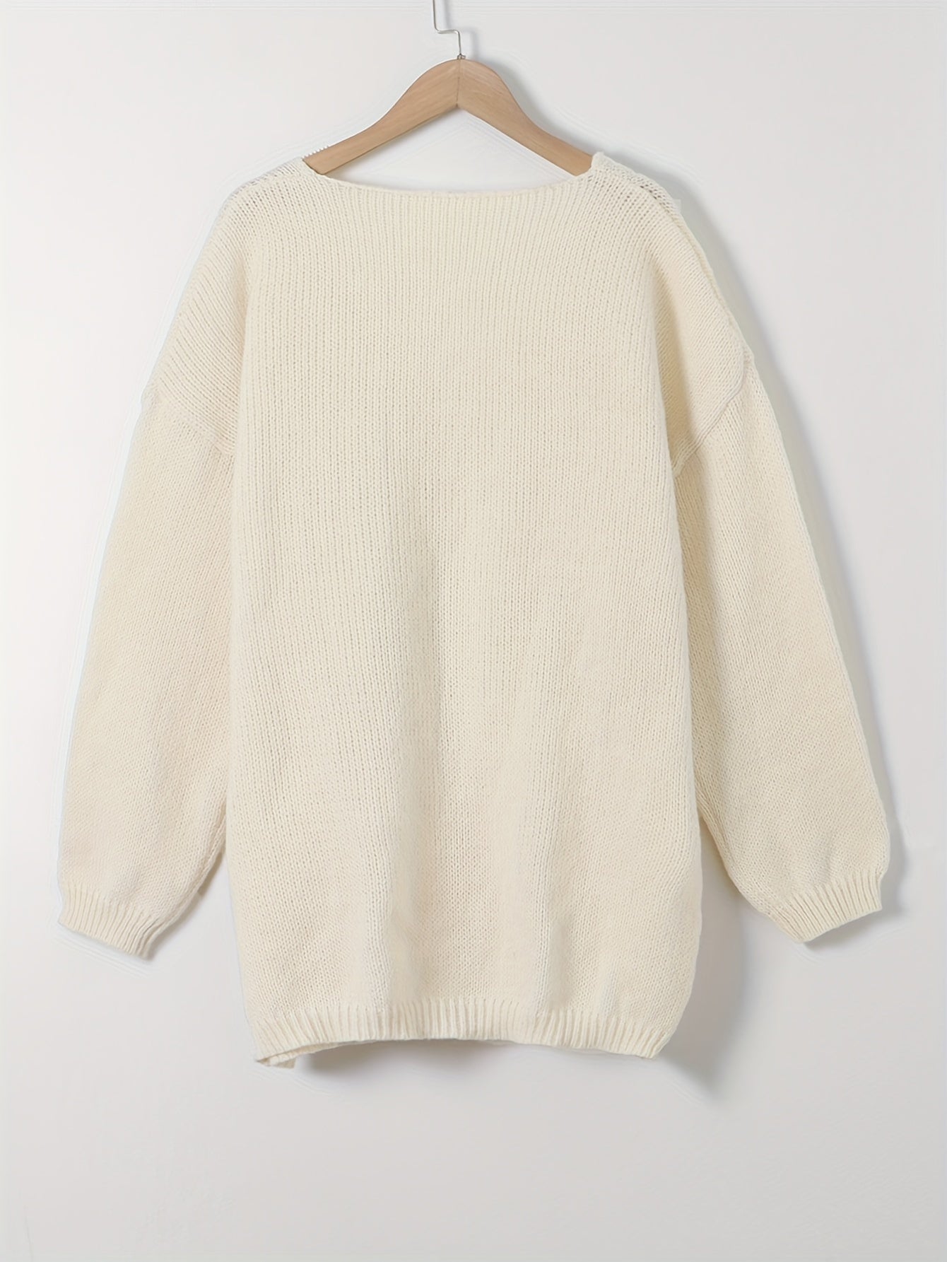 Casual Sweater Women's Plus V Neck Jumper