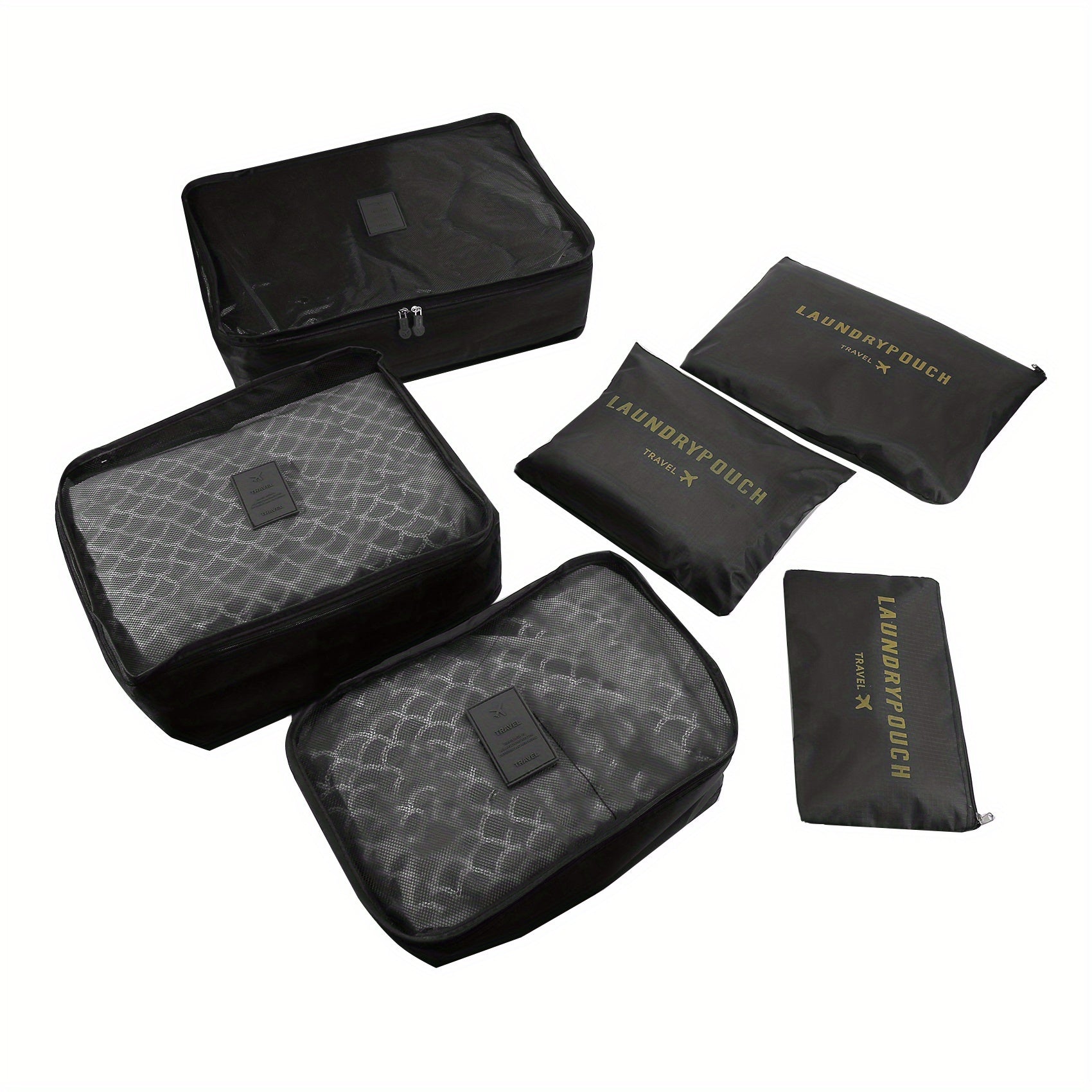 6pcs Lightweight Luggage Packing Cubes Clothing Organizer
