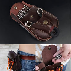 Slingshot Ammo Pouch Leather Storage Bag With Belt Clip