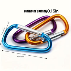 10 Pack Heavy Duty Carabiner Keychains for Camping, Hiking, Climbing