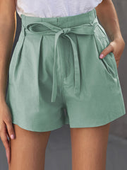 Drawstring Waist Casual Shorts With Pockets
