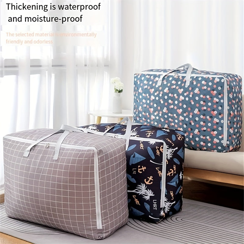 Large Capacity Storage Bag Zipper All Over Pattern Organizer Zipper