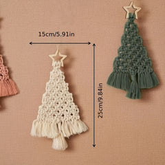 3pcs Knitted Christmas Tree DIY Kit Easy Craft Gift Set for Family and Friends