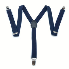 Men's Casual Business Suit Suspenders Elastic Plain Suspenders
