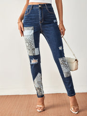 High Stretch Ripped Jeans Women's Denim Pants