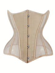 Fishnet Stitching Strapless Corset Body Shaper