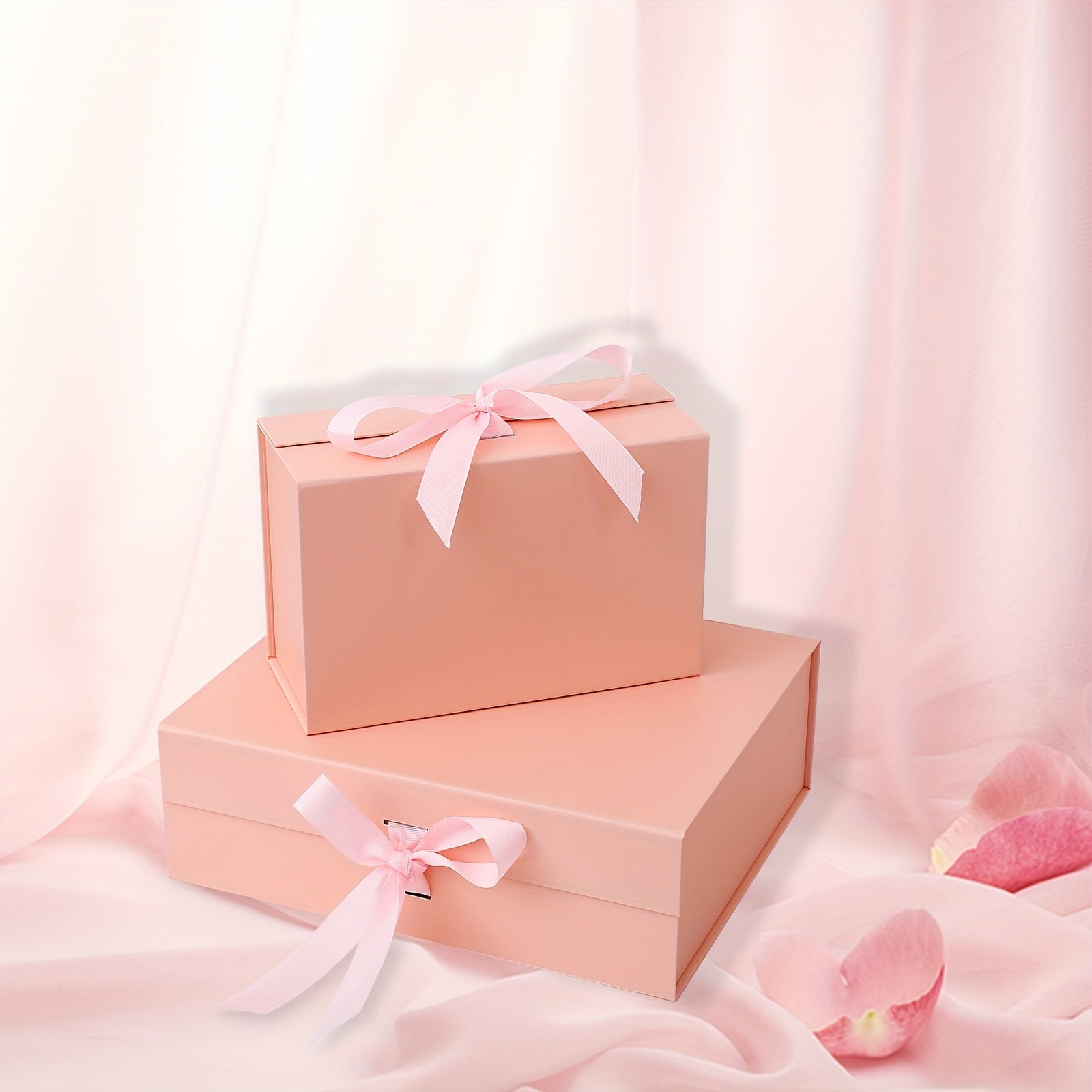 Pink Small Gift Box with Ribbon - Ideal for Christmas & Birthdays