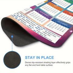 1pc Mouse Pad Calendar Non-slip Rubber Base Waterproof Mouse Pad