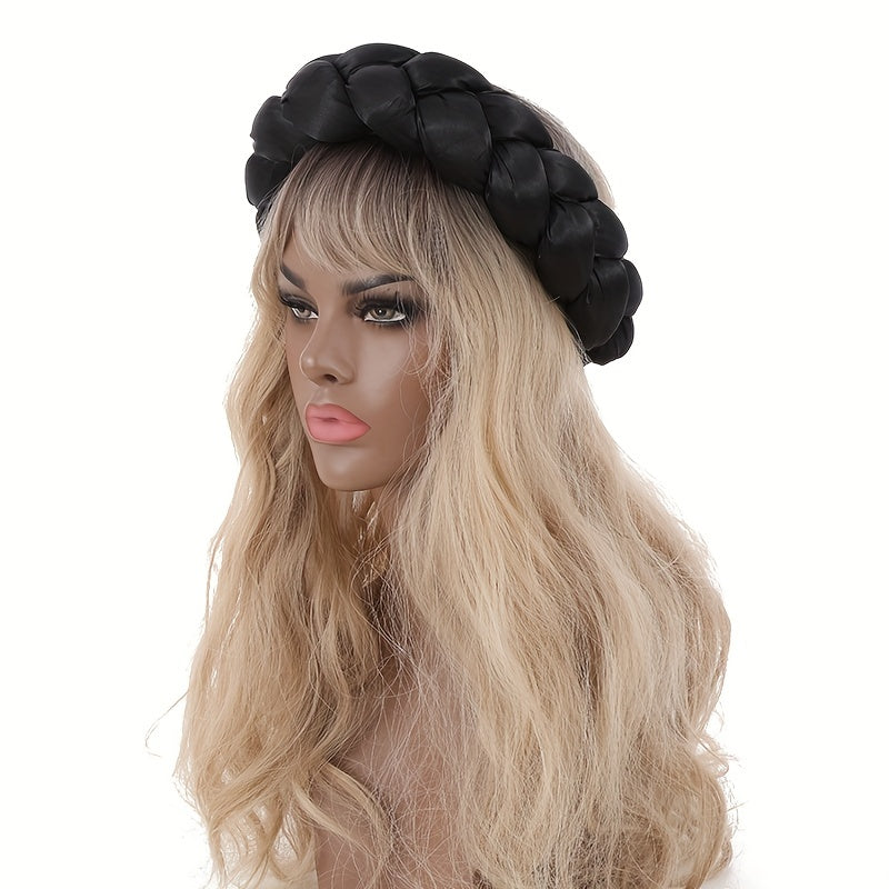 Satin Twisted Braided Headband Women Turban Elastic Solid Head Wrap Hairband