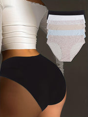 6pcs Geometric Pattern Briefs Seamless Comfy Stretchy Panties