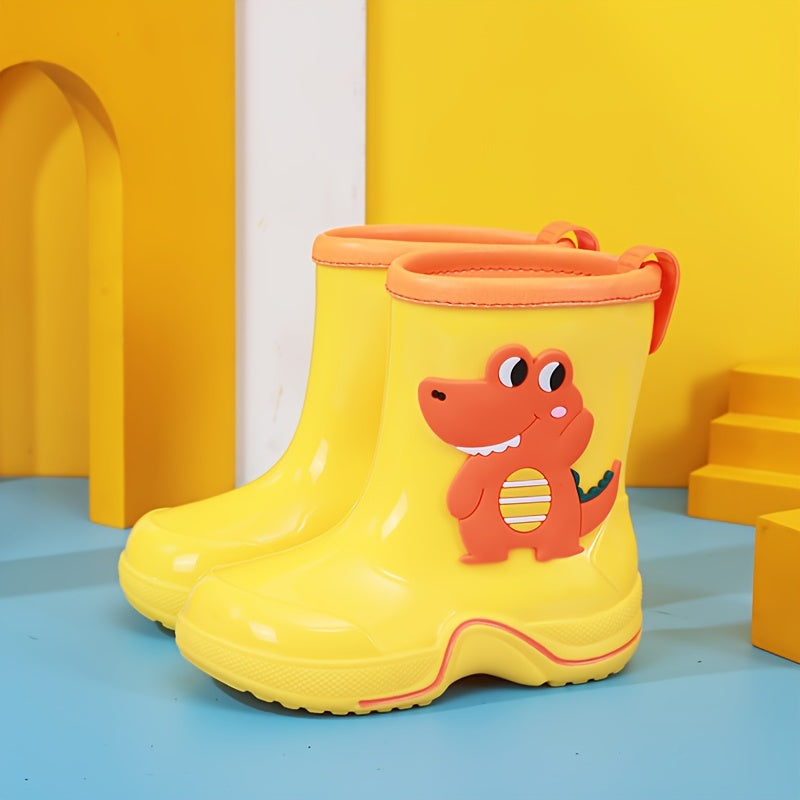Girl's Dino Pattern Rain Boots Non Slip Waterproof Shoes
