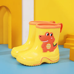 Girl's Dino Pattern Rain Boots Non Slip Waterproof Shoes
