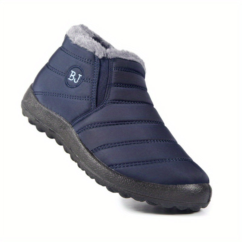 Women's Plush Lined Ankle Boots Waterproof Thermal Slip On Snow Boots