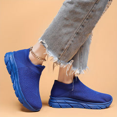 Solid Mesh Breathable Woven Casual Shoes Soft Comfortable Shock Absorption