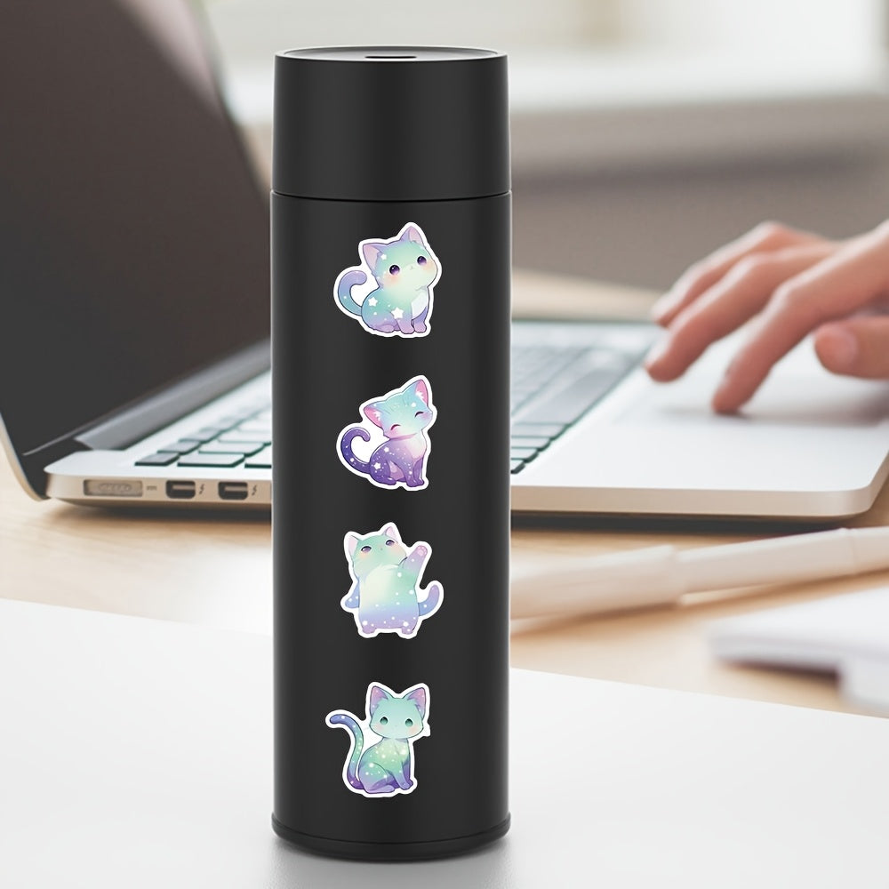 53pcs Cartoon Starry Sky Cats Funny Stickers Waterproof Vinyl Stickers