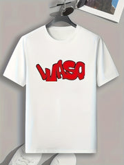 Letter Pattern Print Men's Sports T-shirt
