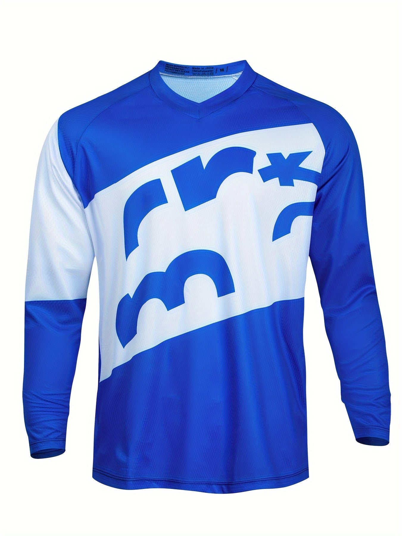 Men's Long Sleeve V-neck Motorcycle Off-road T-shirt