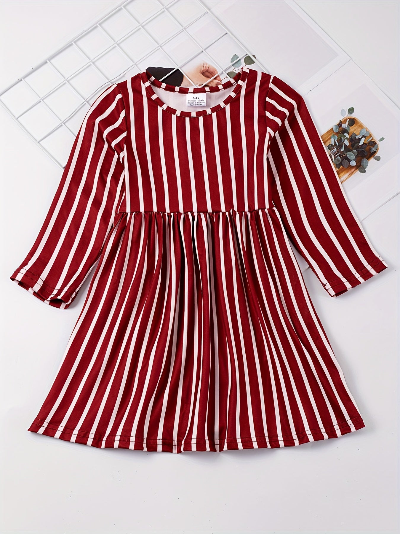 Toddler Girls Striped Princess Dress For Party