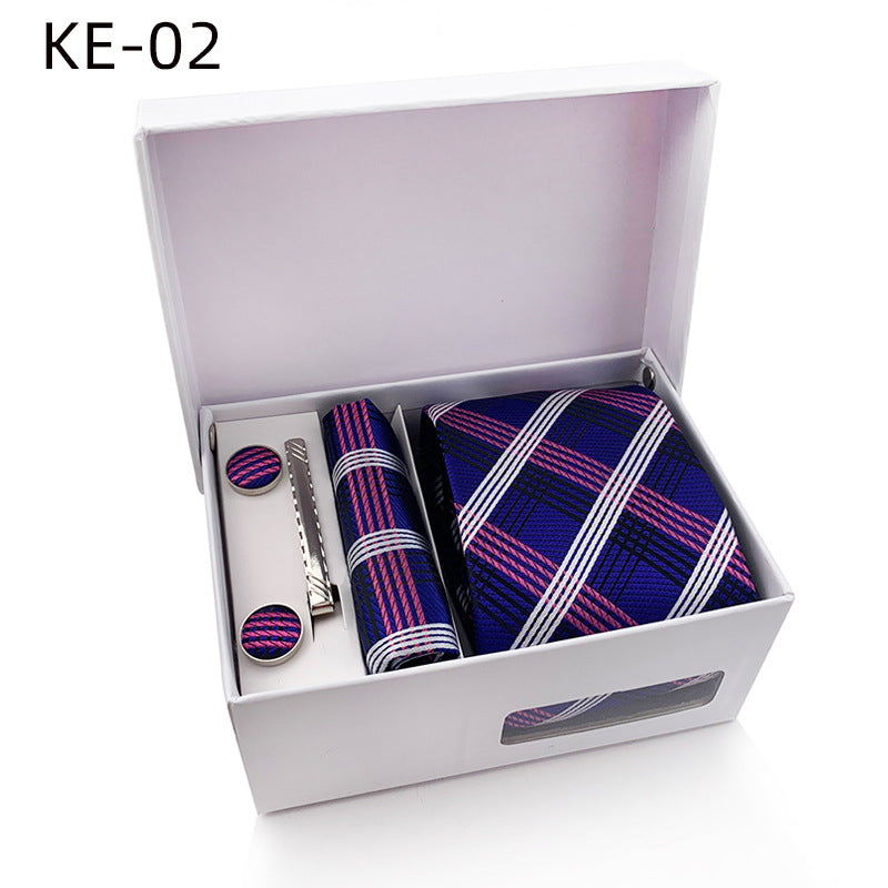 Men's Tie Pocket Square Cufflinks Set in 1200 Stitch Jacquard Fabric