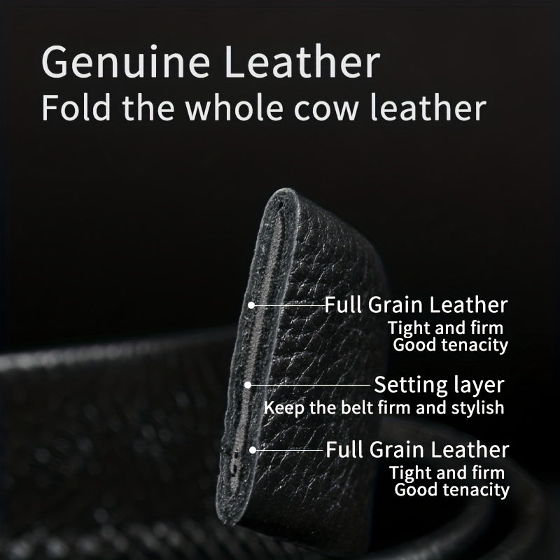 Cowhide Men's Automatic Buckle Belt Business Casual Pants Belt