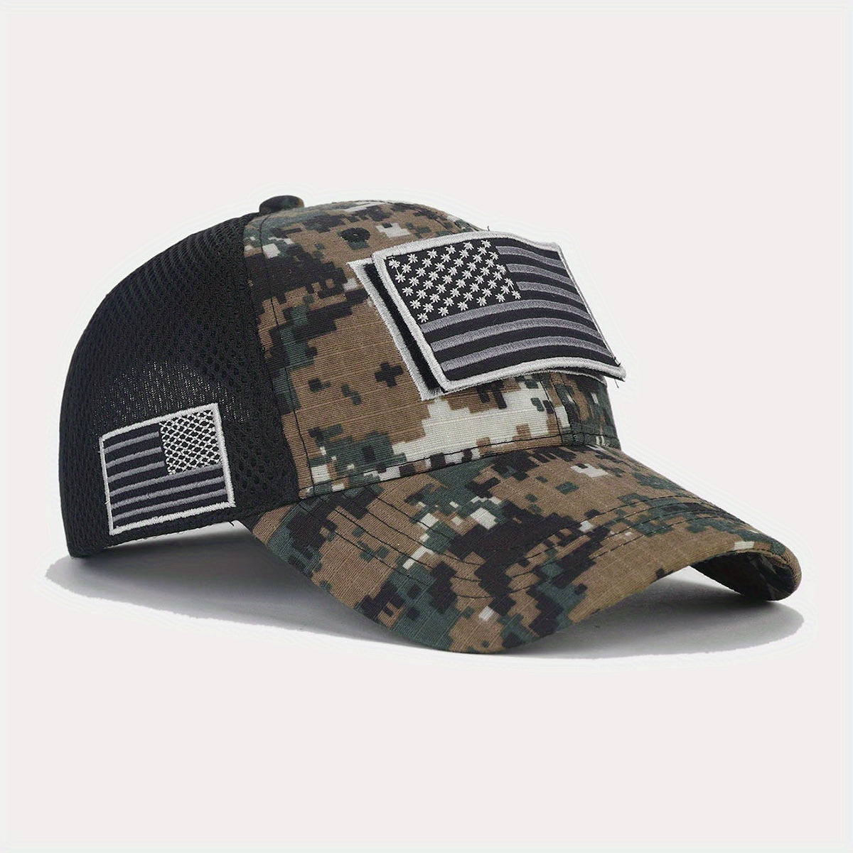 American Flag Camo Mesh Baseball Cap Outdoor Sports Sunshade Peaked Cap