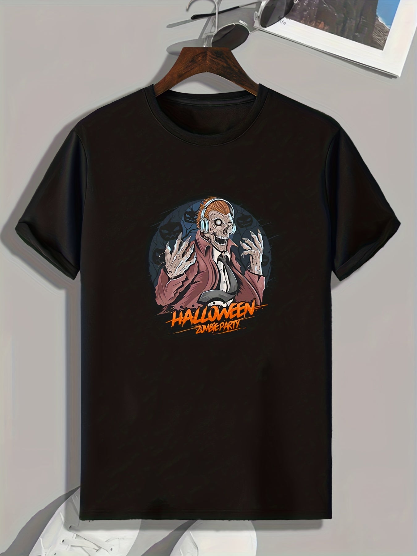 Halloween Zombie Party Print Men's Graphic T-shirt
