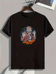 Halloween Zombie Party Print Men's Graphic T-shirt
